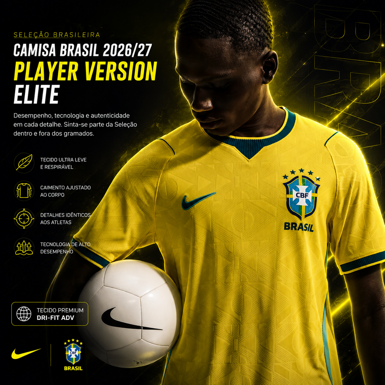 Camisa Brasil 2026/27 Player Version Elite